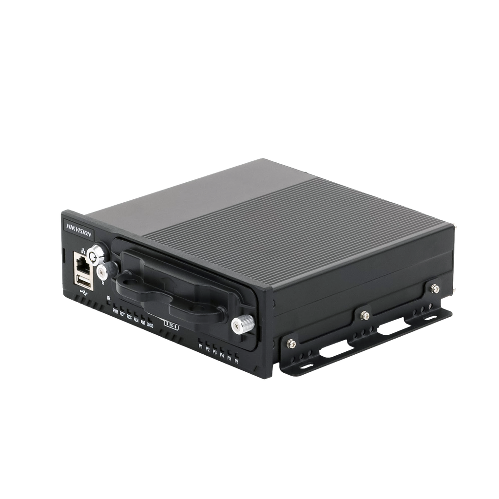 AE-MN5043(RJ45) NVR Móvil de 4 Canales de 2 Megapixel / 4 PoE + 4 vía Switch Extendible / 2 Bahías de Disco Duro / Incluye Modulo GPS / conector RJ45