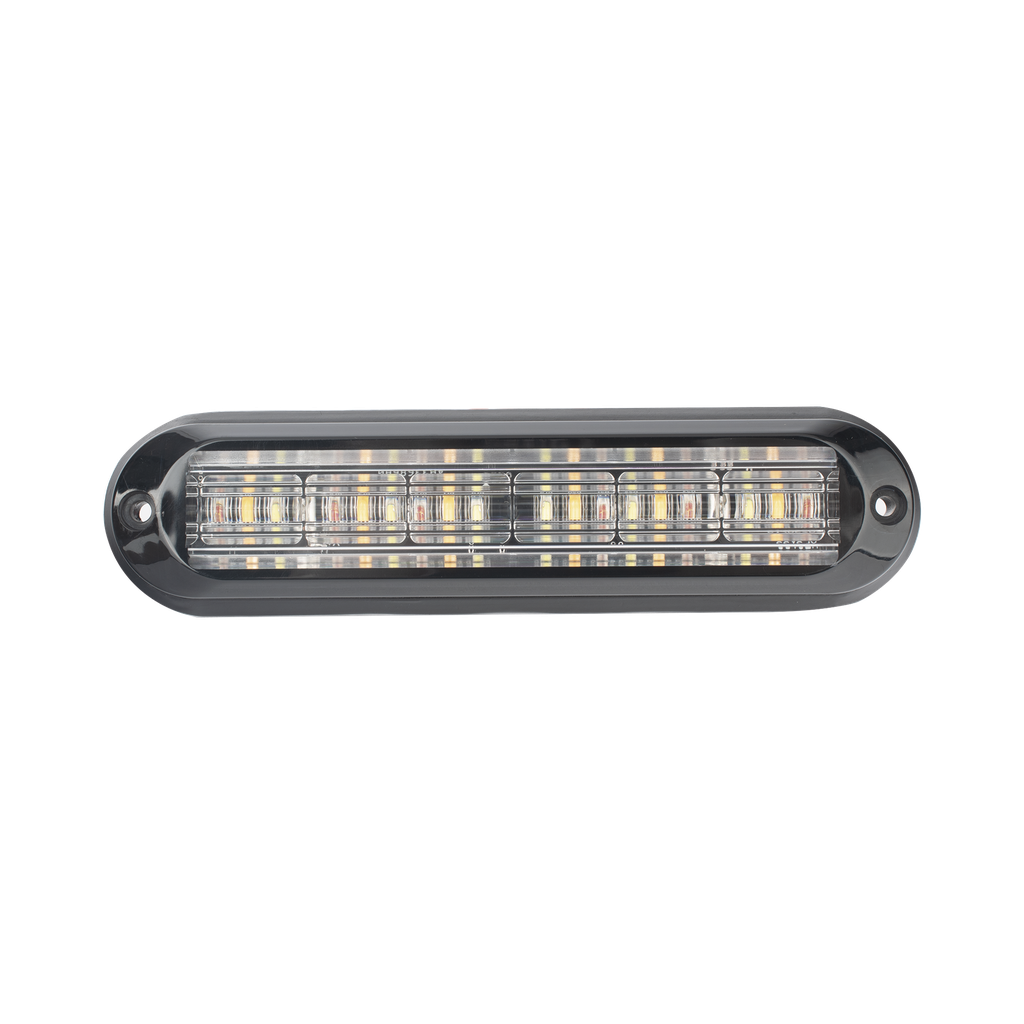 [XLT1835RWA] Luz Auxiliar, Ultra Brillante, IP67, 18 LEDs, Tricolor, Color Rojo/Claro/Ambar, con mica transparente y bisel negro