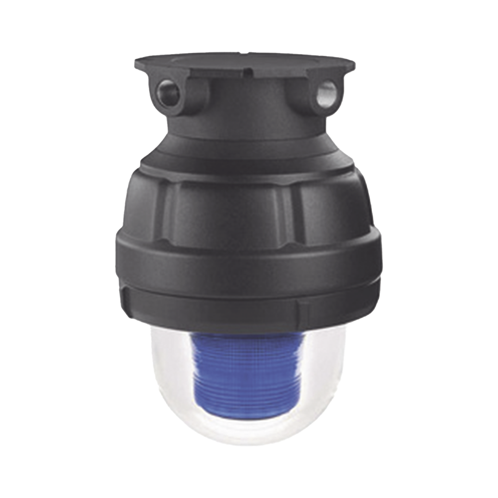 [27XL120240BMOD] Luz LED, a prueba de explosiones, UL y cUL para Clase I, División 1, Grupo C y D; Clase I, División 2, Grupos A y B; Clase II, División 1, Grupos E, F y G; Clase III, 120-240 VCA, Azul