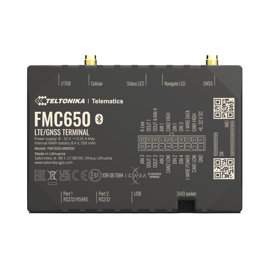 Profesional Rastreador Vehicular (GPS) 4G LTE Cat 1 Con Lectura Can / Bluetooth y Múltiples Entradas y Salidas Digitales