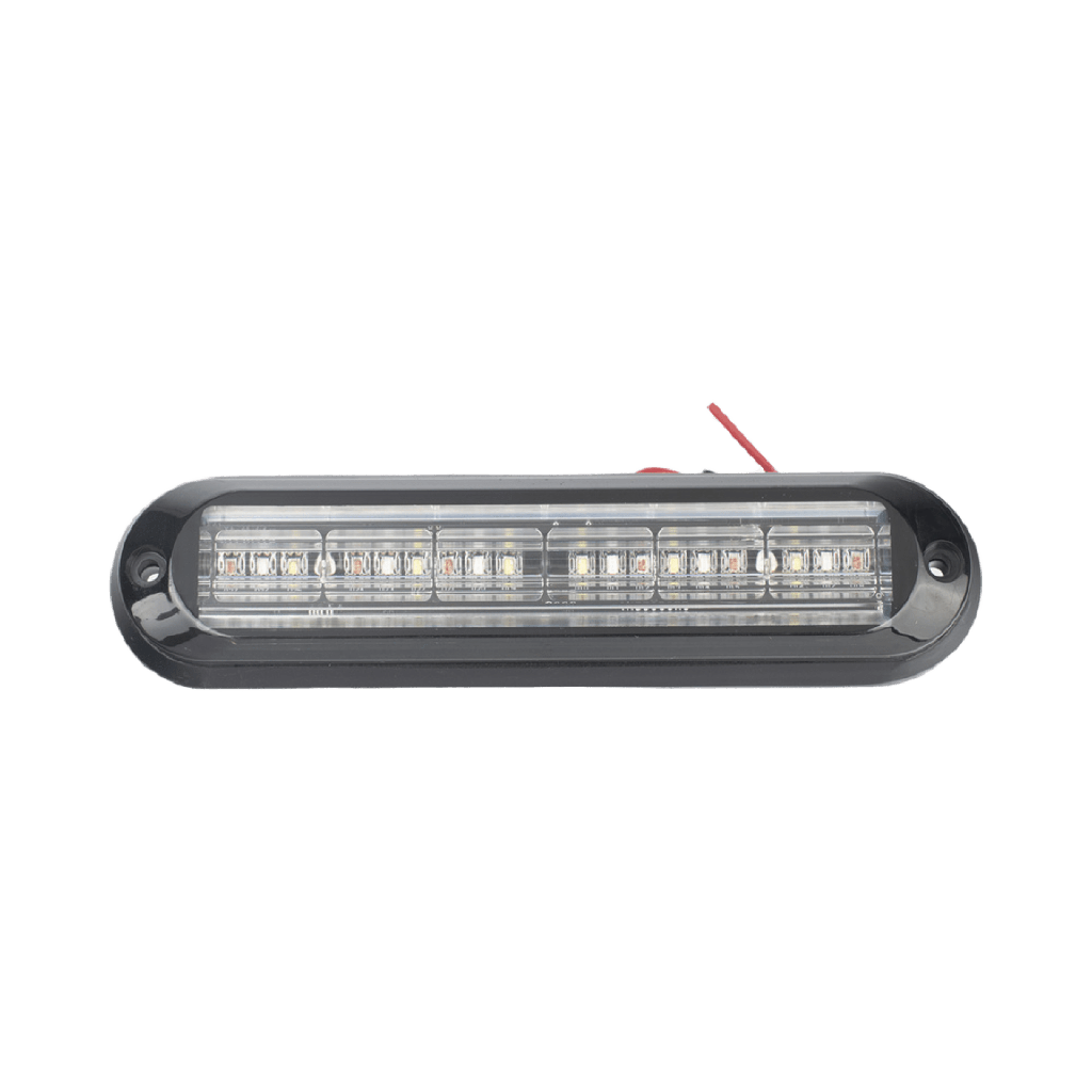 [XLT1835RBA] Luz Auxiliar Ultra Brillante IP67 de 18 LEDs, Color Rojo/Azul/Ambar, con mica transparente y bisel negro