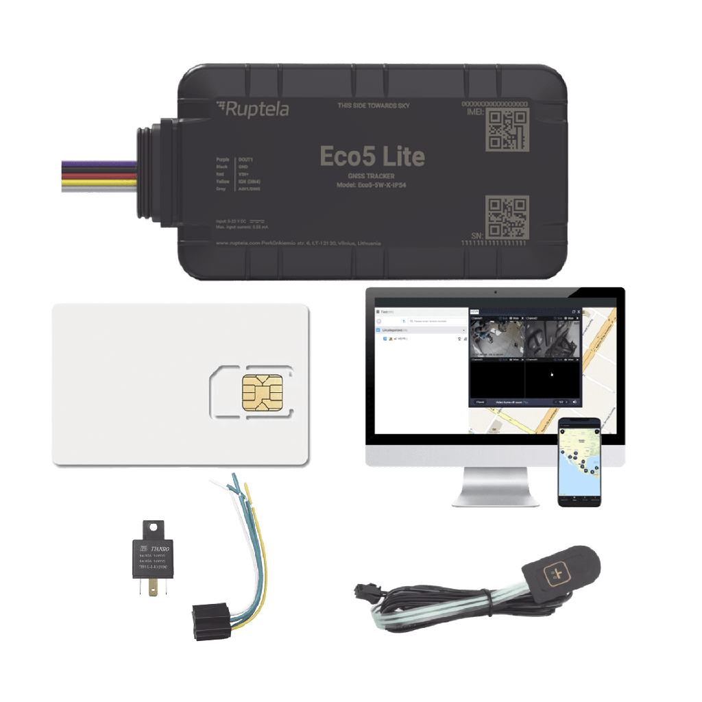 [ECO5LITEKIT] Rastreador Vehicular y Monitoreo de Flota / BLE 5.0 y GNSS / LTE CAT1 y LTE-M con Respaldo 2G / GNSS U-blox / MiKado IP54 / -20 °C a +40 °C / Acelerómetro de 3 Ejes / Suministro 9-32 V / Batería Interna