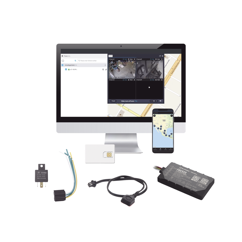 [FMC920KIT3] Kit Rastreador Vehicular 4G LTE CAT 1 y 2G/Bluetooth/Anualidad de SIM600MB1Y /Anualidad de EPCOMGPSCODE/ Relevador/boton SOS