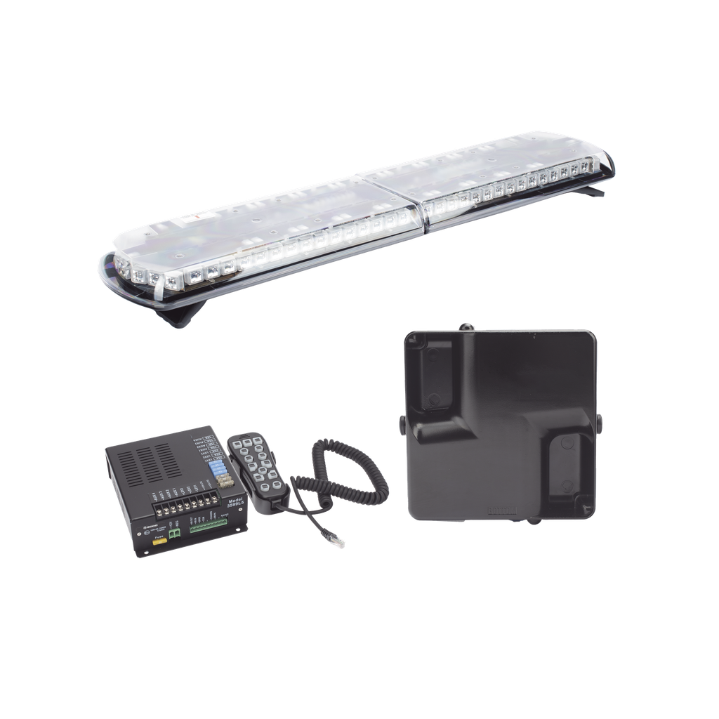 [12TR48KIT130C] Kit de Sirena Vehicular H2 Covert, Bocina ultradelgada y Torreta 48 Serie 12 con 130 LED, dual color rojo/azul/claro/ambar, ideal para equipar unidades de policia