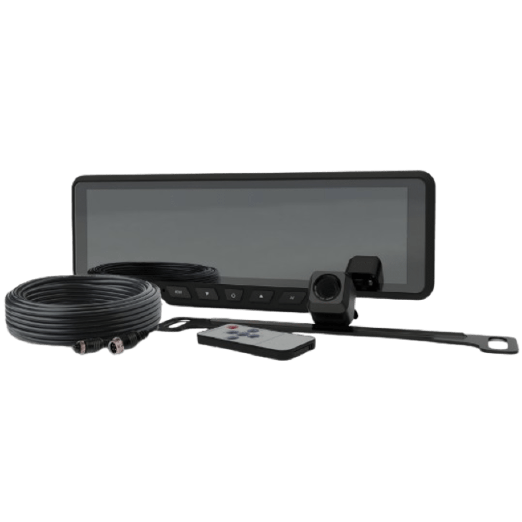 EC4211BK Sistema alambrico de reversa con camara y monitor de 9 pulgadas, Incluye cámara para placa de 170°