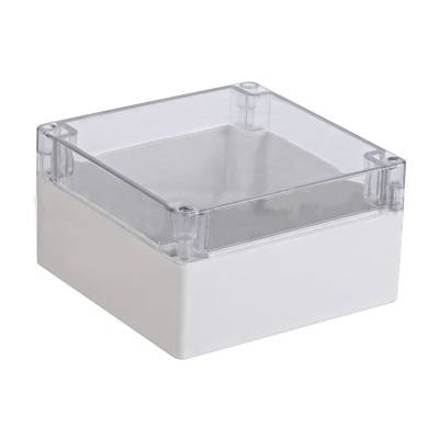 [TXG-01-5] Gabinete Plástico para Exterior (IP65) de 160 x 160 x 90 mm Cierre por Tornillos Tapa Transparente.