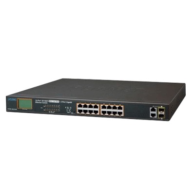 Switch No Administrable PoE+ Extender, Aislamiento VLAN de 16 Puertos +, 2 Combo TP/SFP Gigabit y Pantalla