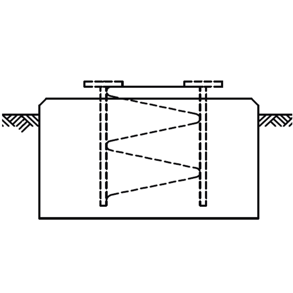 Anclaje tipo Base Corta para Sección SSV5N (Incluida en torres SS050HD90K y SS040HD90K).