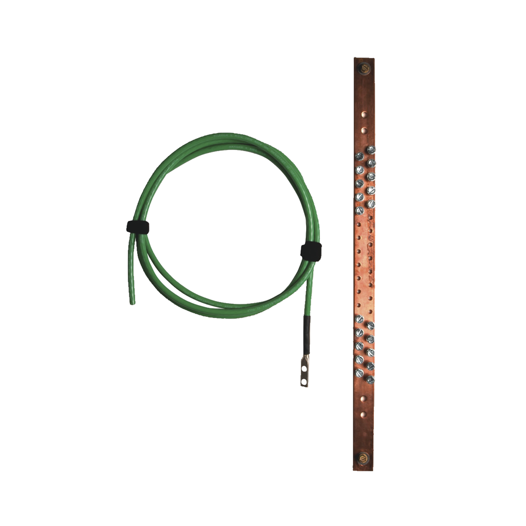 Barra de cobre de puesta a tierra para Gabinetes y Racks de Telecomunicaciones, de 19in