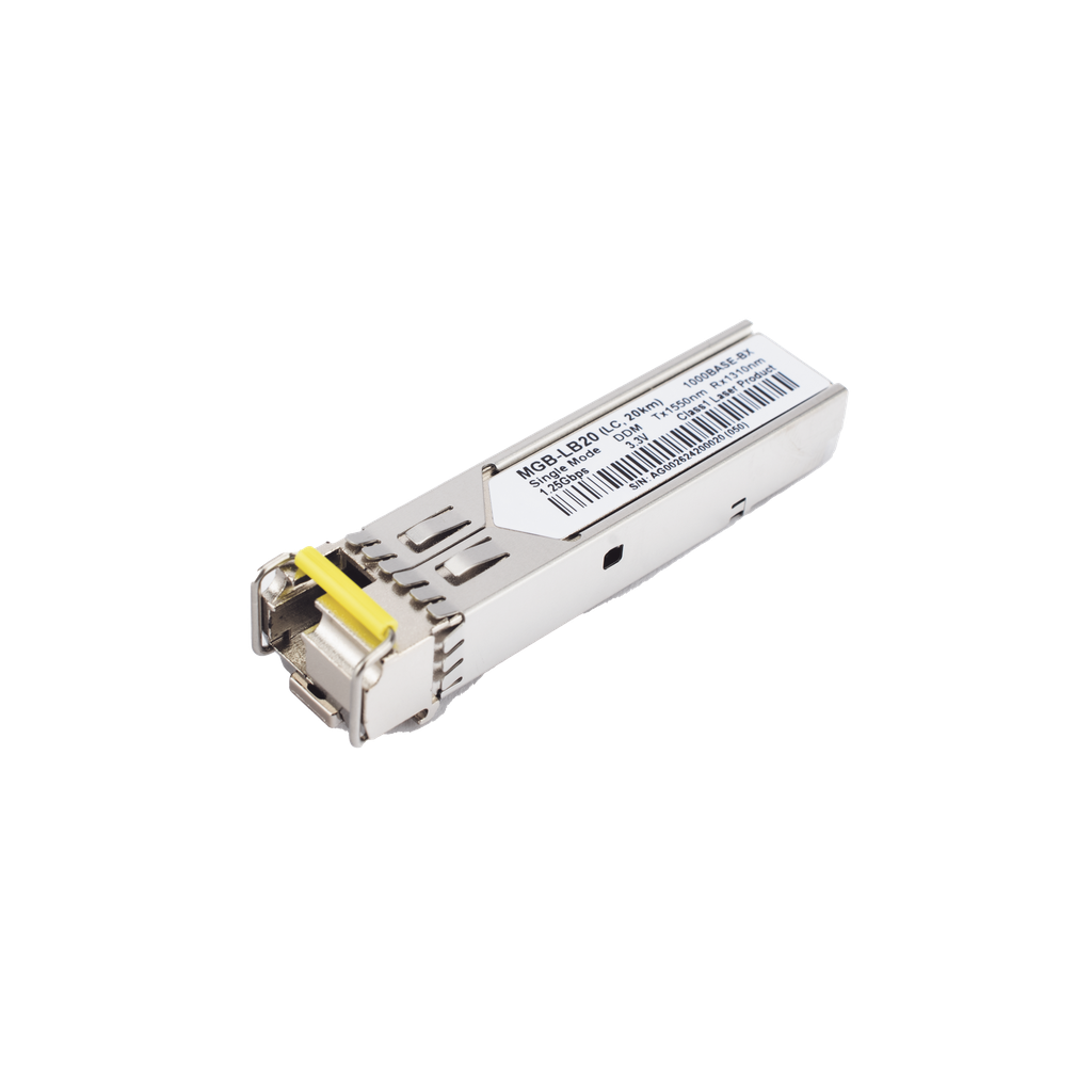 [MGB-LB20] Transceptor mini-Gbic SFP 1G LC TX:1550nm RX:1310 para fibra Mono Modo 20 Km WDM, Requiere MGB-LA20