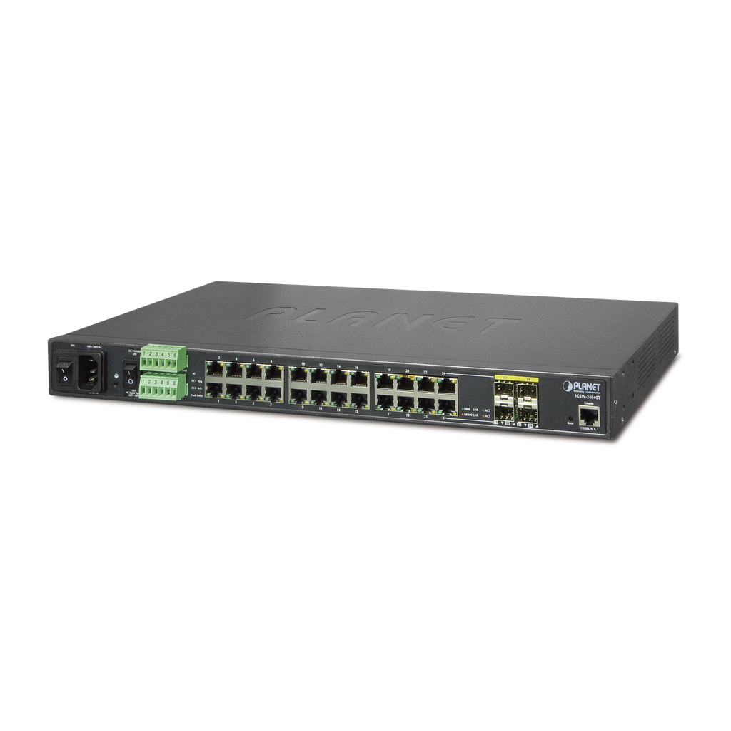 Switch Industrial Administrable 24 Puertos 1000Mbps con 4 Puertos SFP