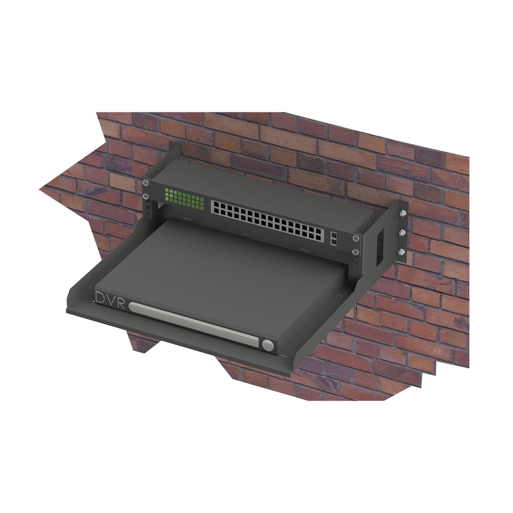 [LP-RAP-1802] Rack Abierto de Montaje en Pared, de 19in, de 2 Unidades de Rack, con Charola de 460 mm de Profundidad, Se envía el Gabinete Armado.
