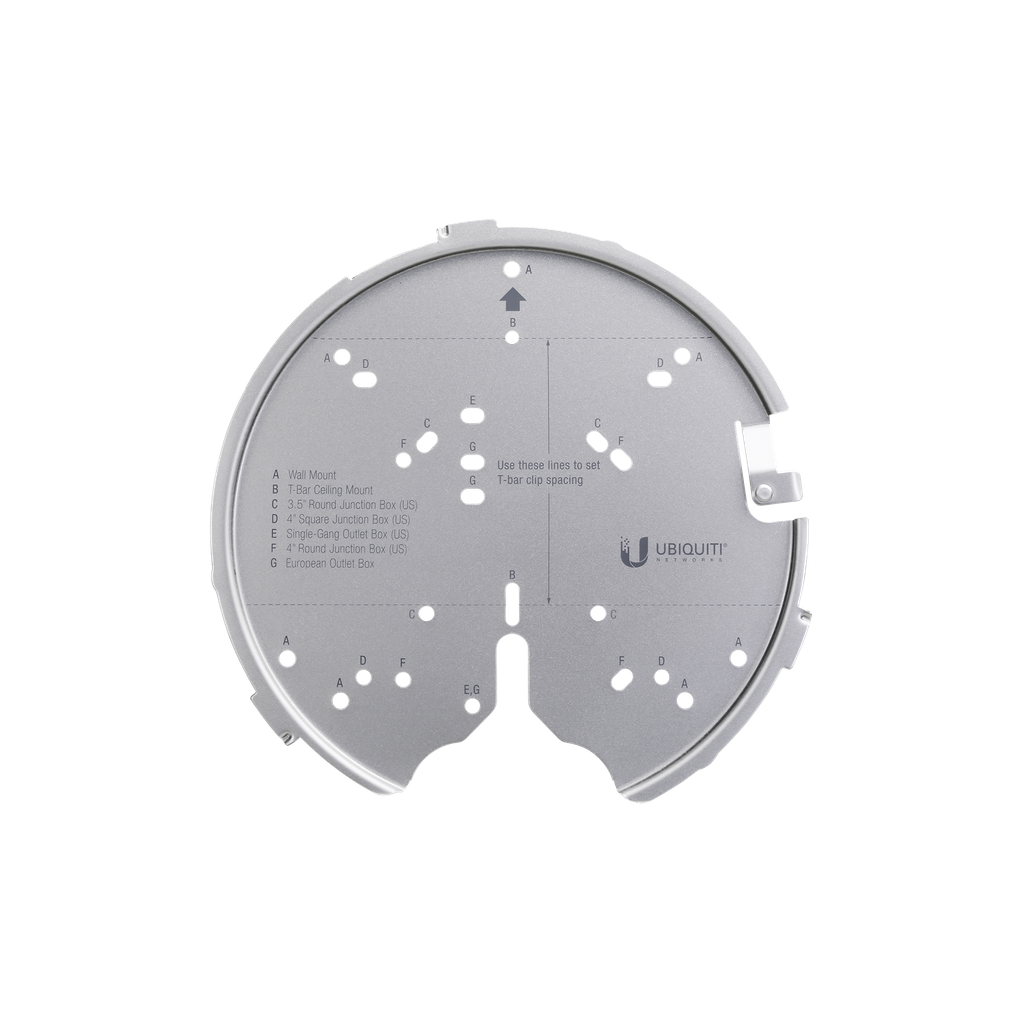 Montaje profesional para Access Points UniFi de plato (AC-PRO/AC-LR/AC-HD/U6-LR/U6-PRO/otros).