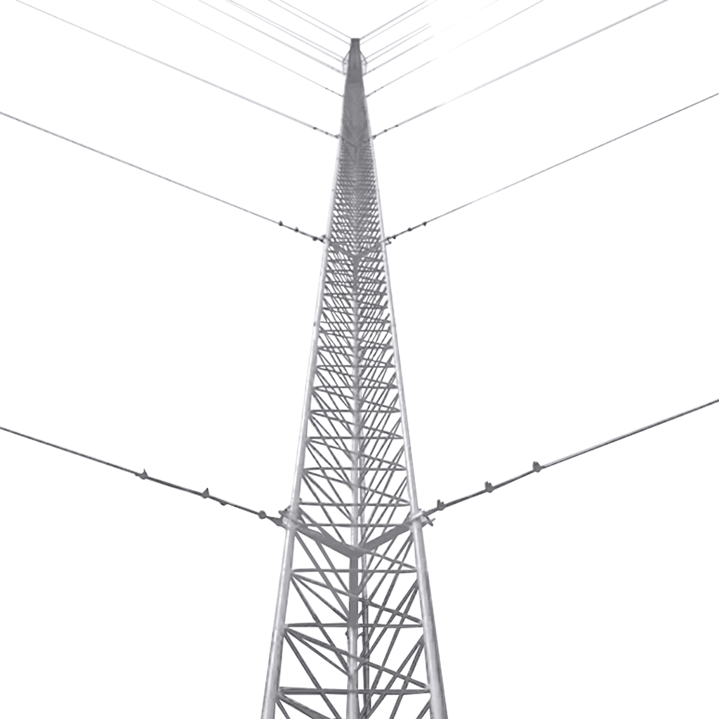 [KTZ-30E-024P] Kit de Torre Arriostrada de Techo de 24 m con Tramo STZ30 Galvanizado Electrolítico (No incluye retenida).