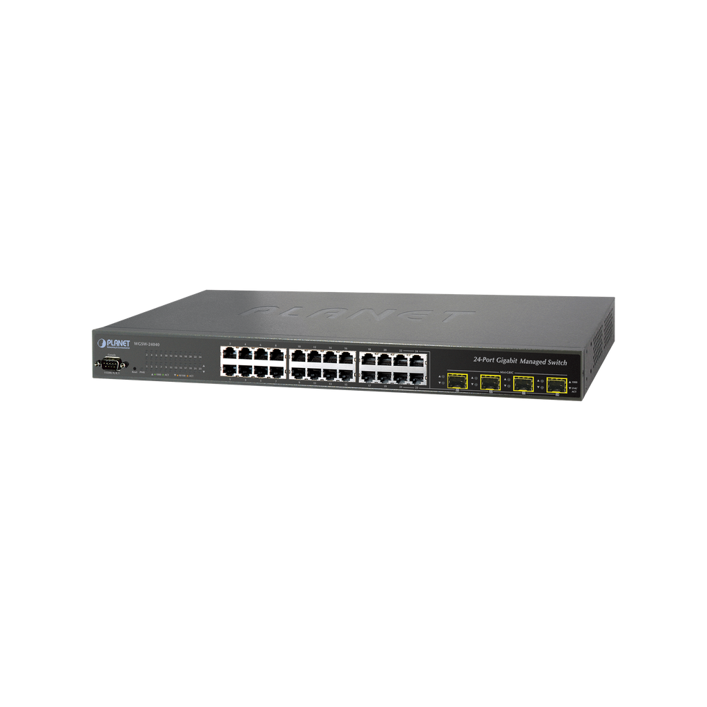 [WGSW-24040R] Switch Administrable L2+ 24 puertos 10/100/1000 Mbps, 4 Puertos Combo SFP