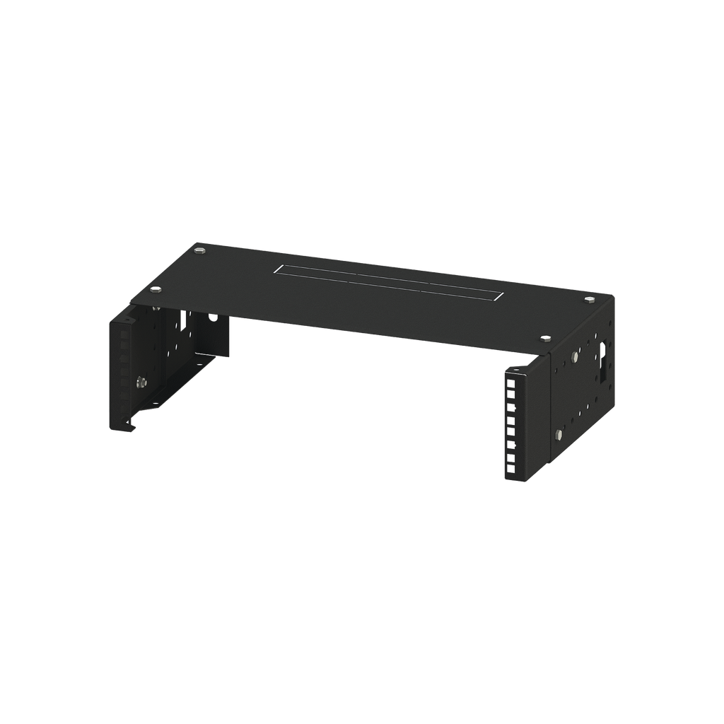 [LP-REP-1202.5] Rack Abierto de montaje en Pared, de 19in,  Profundidad Ajustable (8 a 12) de 2.5  Unidades de rack, con Capacidad de Crecimiento.