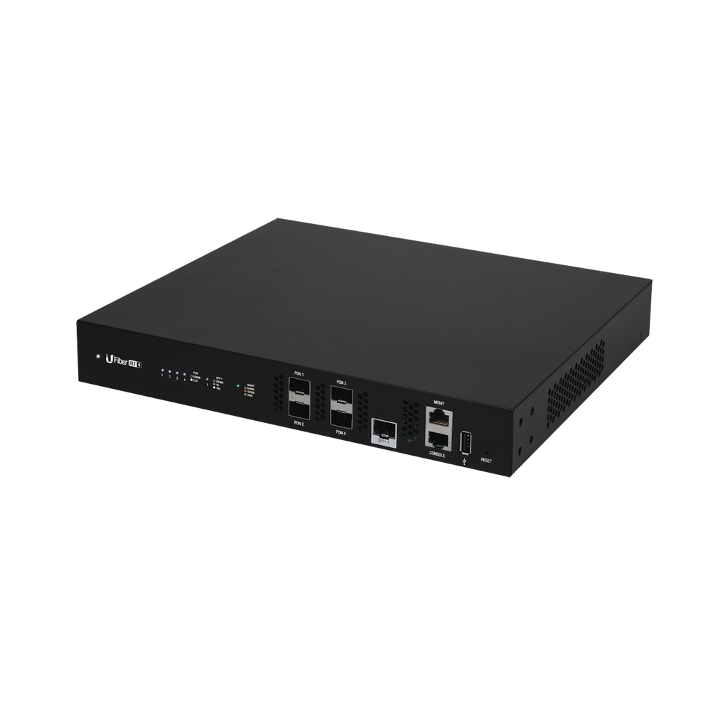 UFiber GPON OLT, Terminal de línea óptica hasta 512 ONUs concurrentes, con 4 puertos SFP GPON + 1 puertos SFP+ 10 G