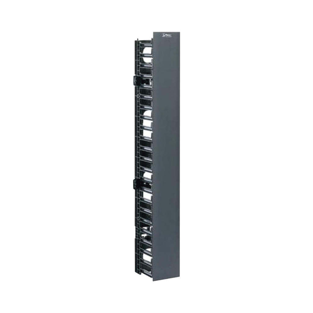 [WMPVF45E] Organizador Vertical NetRunner, Sencillo (Solo Frontal), Para Rack Abierto de 45 Unidades, 4.9in de Ancho, Color Negro