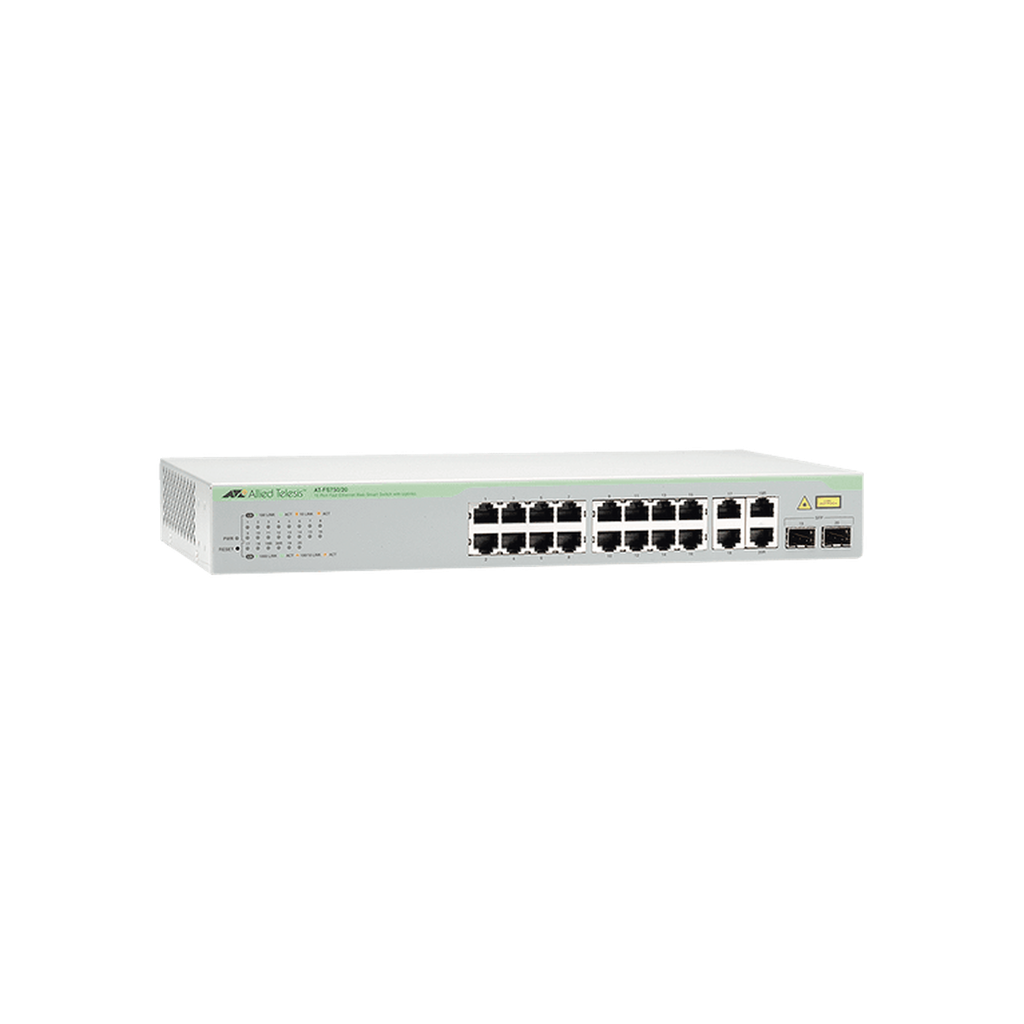 [AT-FS750/20-10] Switch WebSmart de 16 puertos 10/100 Mbps + 2 puertos 10/100/1000 Mbps + 2 SFP Gigabit Combo