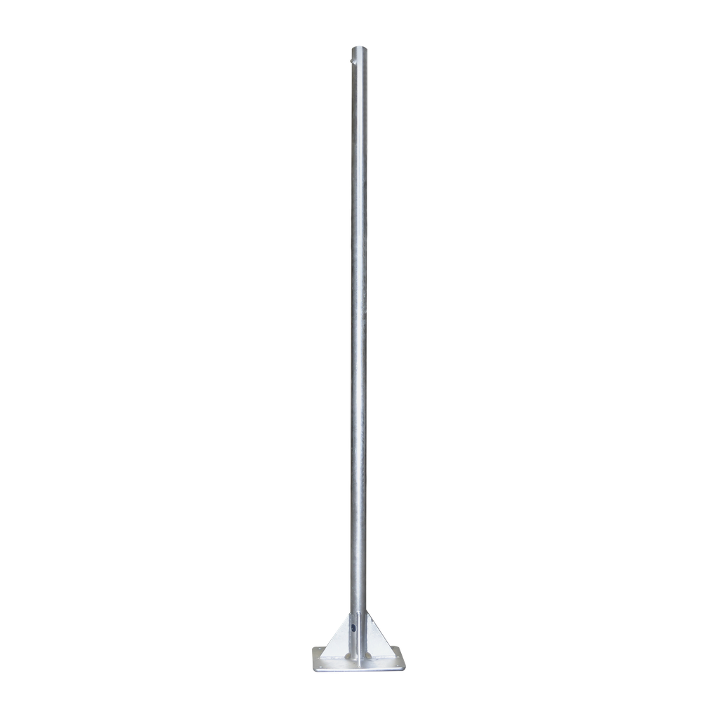 [SM-AUTO-2] Mástil de 2 metros de 2 Diámetro, con Opresor, Base Soldada . Galvanizado por Inmersión en Caliente.