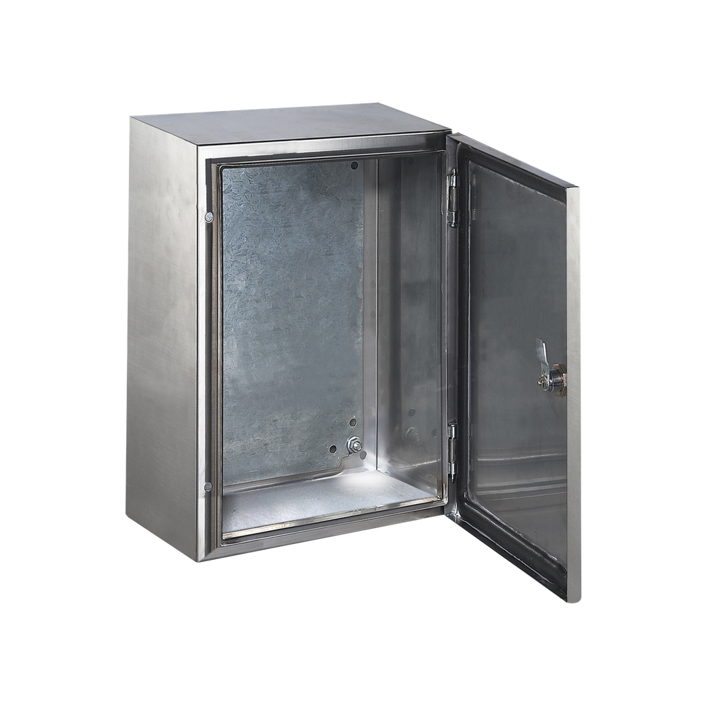 [PST-304020-INOX-B] Gabinete de Acero Inoxidable IP66 Uso en Intemperie (300 x 400 x 200 mm) con Placa Interna Galvanizada.
