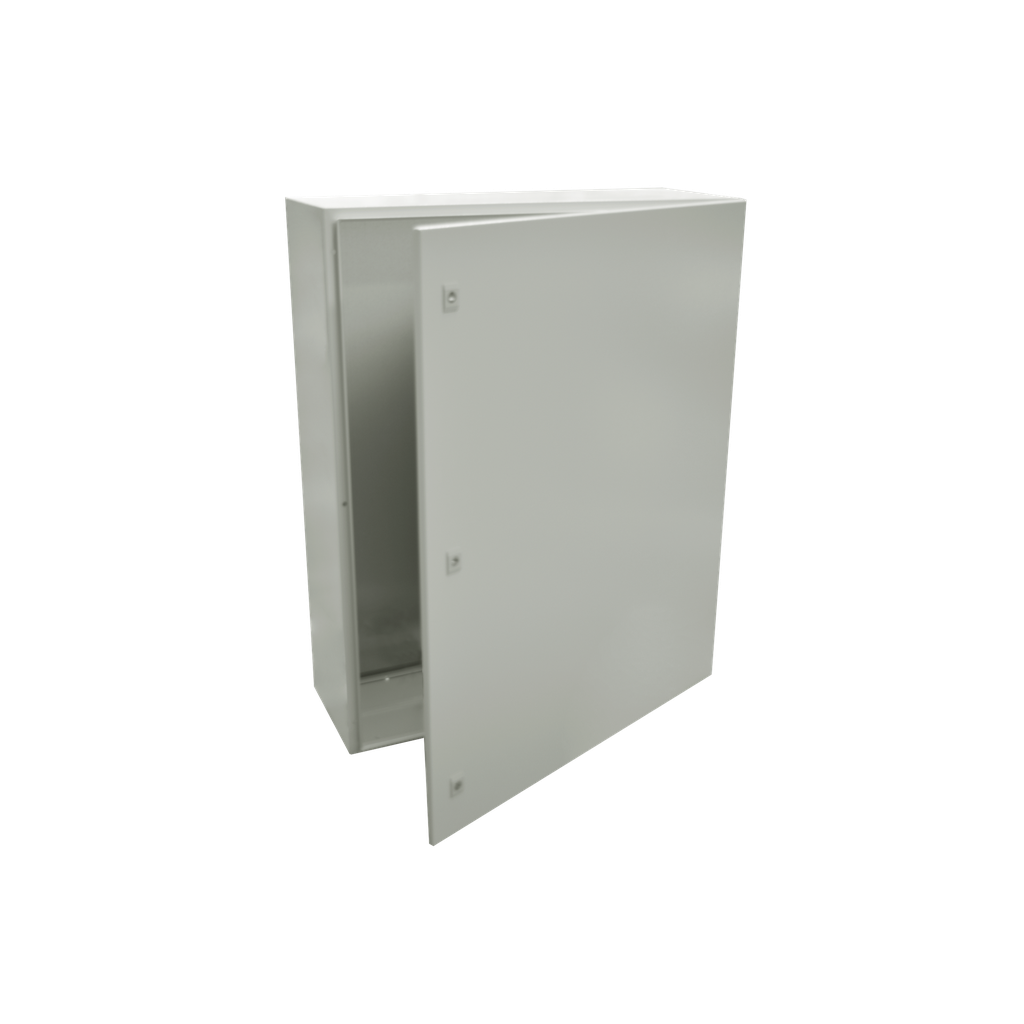 [PST-80120-40A] Gabinete de Acero IP66 Uso en Intemperie (800 x 1200 x 400 mm) con Placa Trasera Interior Metálica y Compuerta Inferior Atornillable (Incluye Chapa y Llave).