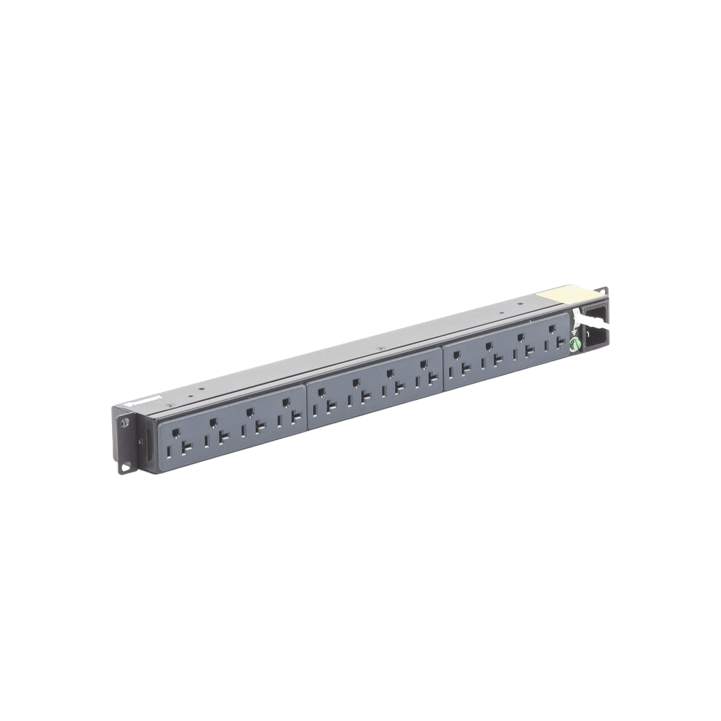 [P12B01M] PDU Básico para Distribución de Energía, Enchufe de Entrada NEMA 5-15P, Con 12 Contactos NEMA 5-20R, Instalación Horizontal de 19in, 1UR, 15 Amp, 120 Vca