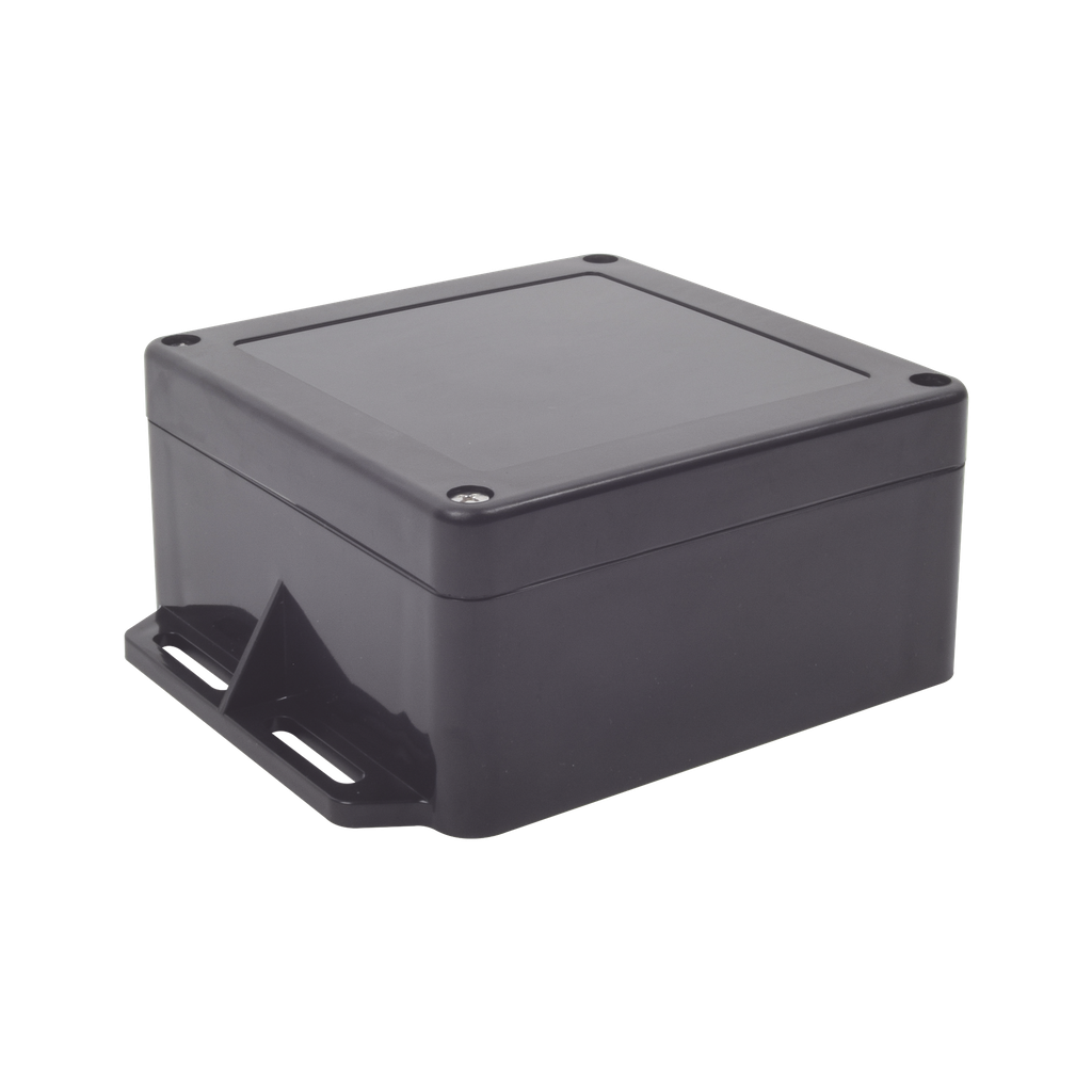 Gabinete Plástico Negro para Exterior (IP65) de 120 x 120 x 60 mm Cierre por Tornillos.