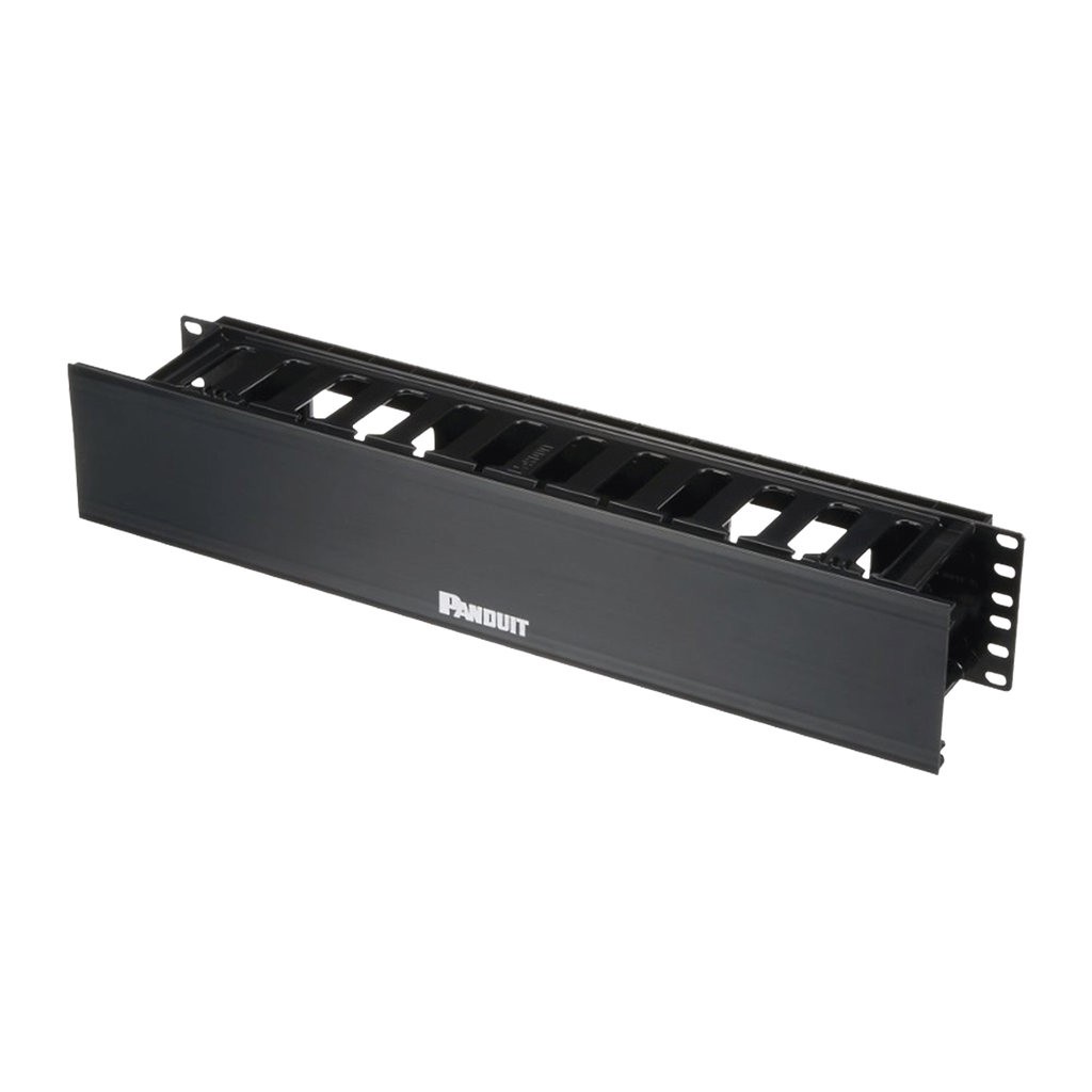 [WMPHF2E] Organizador de Cables Horizontal PatchLink, Sencillo (Solo Frontal), Con Tapa Extendida, Para Rack de 19in, 2UR