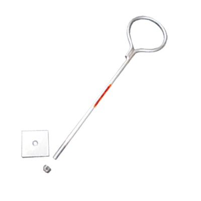 Ancla con Aro, largo: 40 cm. de 1/2 de espesor para Losa o Pared. Galvanizado por Inmersión.