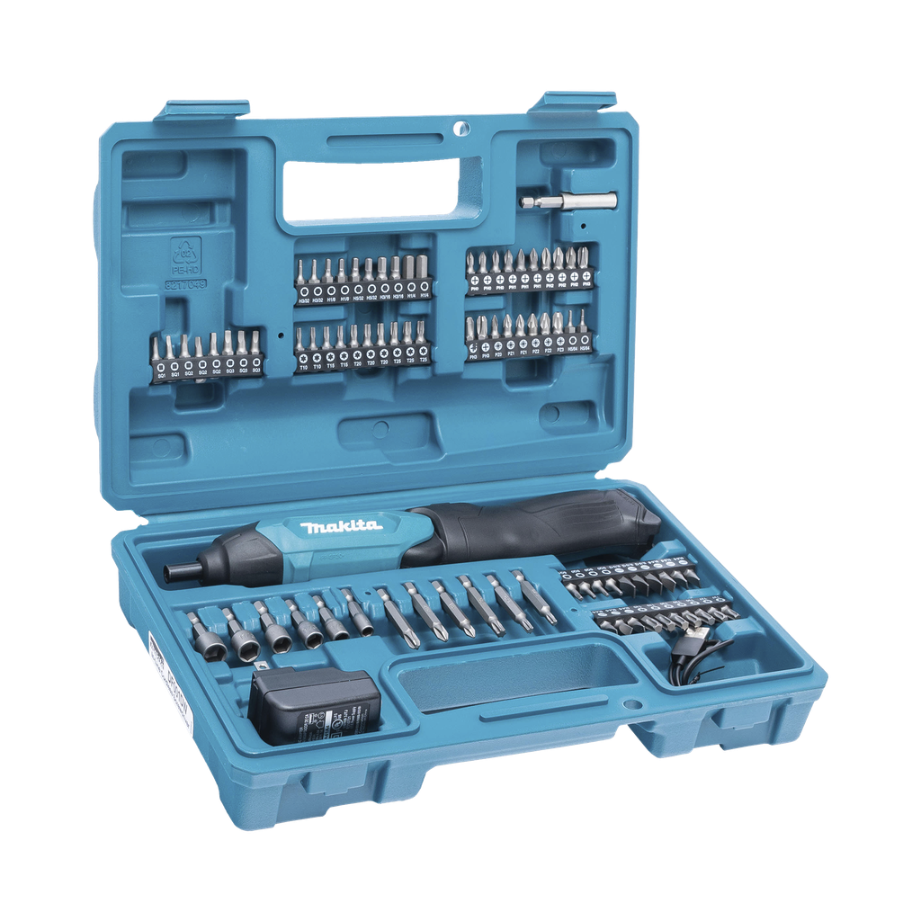 [DF-001-DW] Atornillador Reversible (Broquero 1/4) de 220 RPM con Cargador USB (Incluye 81 Puntas).