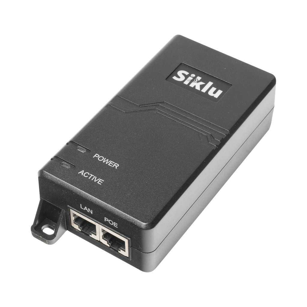 Inyector PoE Pasivo, 1 Gbps, 60 W, 55 Vcc, 100-240 Vca, Cable CA