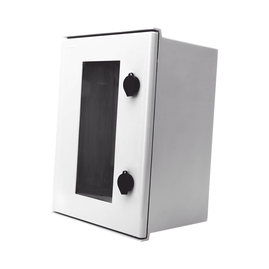 [PST-3040-20PT] Gabinete de Poliéster IP65 Puerta Transparente, Uso en Intemperie (300 x 400 x 200 mm) con Placa Trasera Interior de Plástico (Incluye Chapa y Llave).