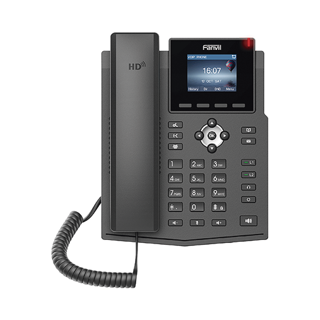 [X3SP-V2] Teléfono IP empresarial para 4 líneas SIP con pantalla LCD de 2.4 pulgadas a color, Opus y conferencia de 3 vías, PoE.