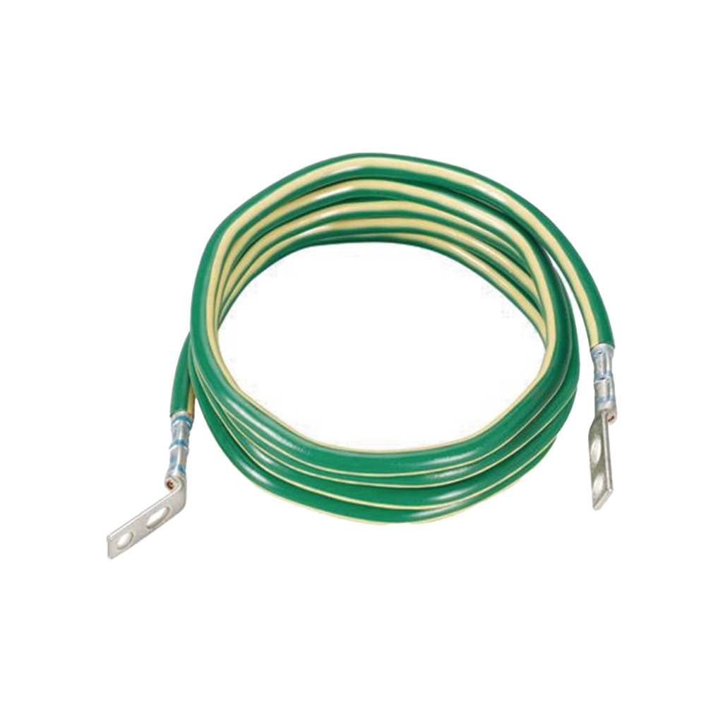 Jumper para Aterrizar Equipos, 6 AWG, con Terminal Doblada a 45 Grados (LCC6-14JAWH-L) Para Conexión a Tierra y Terminal Recta (LCC6 - 14JAW-L) Para Equipos , 2.4 m de Largo