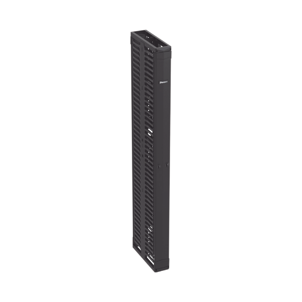 Organizador Vertical PatchRunner?, Doble (Frontal y Posterior), Para Rack Abierto de 45 Unidades, 6in de Ancho, Color Negro