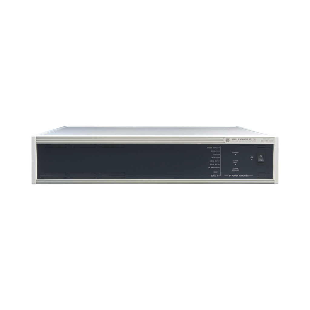 (1361) ETAPA DE POTENCIA DIGITAL 1x500W 100V  MILLENNIUM IP CON CONECTIVIDAD IP LAN, SUPERVISON, CALIDAD DE SONIDO HQ PARA 1 ZONA, EN FORMATO RACK 2U