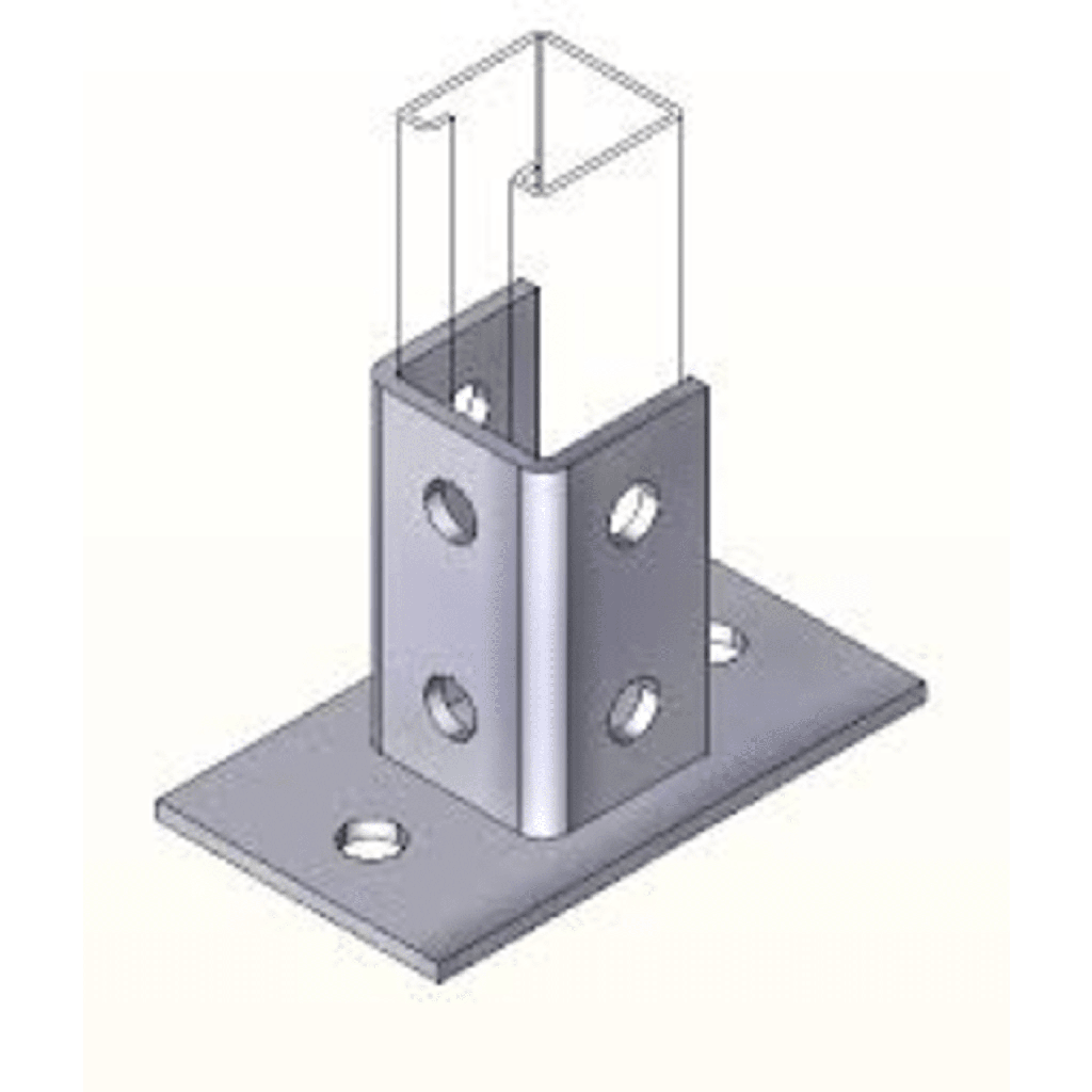 [ANC-HN01] Base Cuadrada con 4 Perforaciones para Perfil Sencillo.