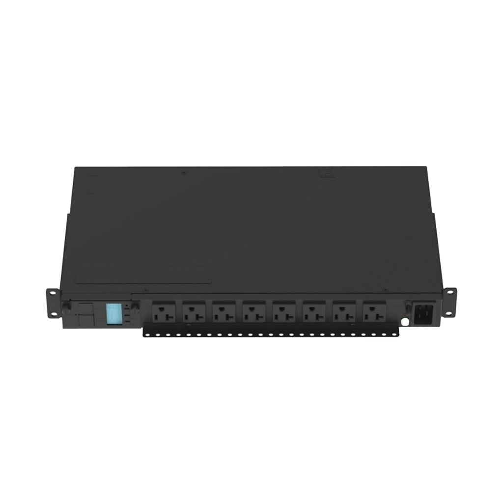 PDU Monitoreable (MI) para Distribución de Energía, Enchufe de Entrada NEMA 5-15P, Con 8 Salidas 5-20R, Horizontal 19in, 120 Vca, 15 Amp, 1UR