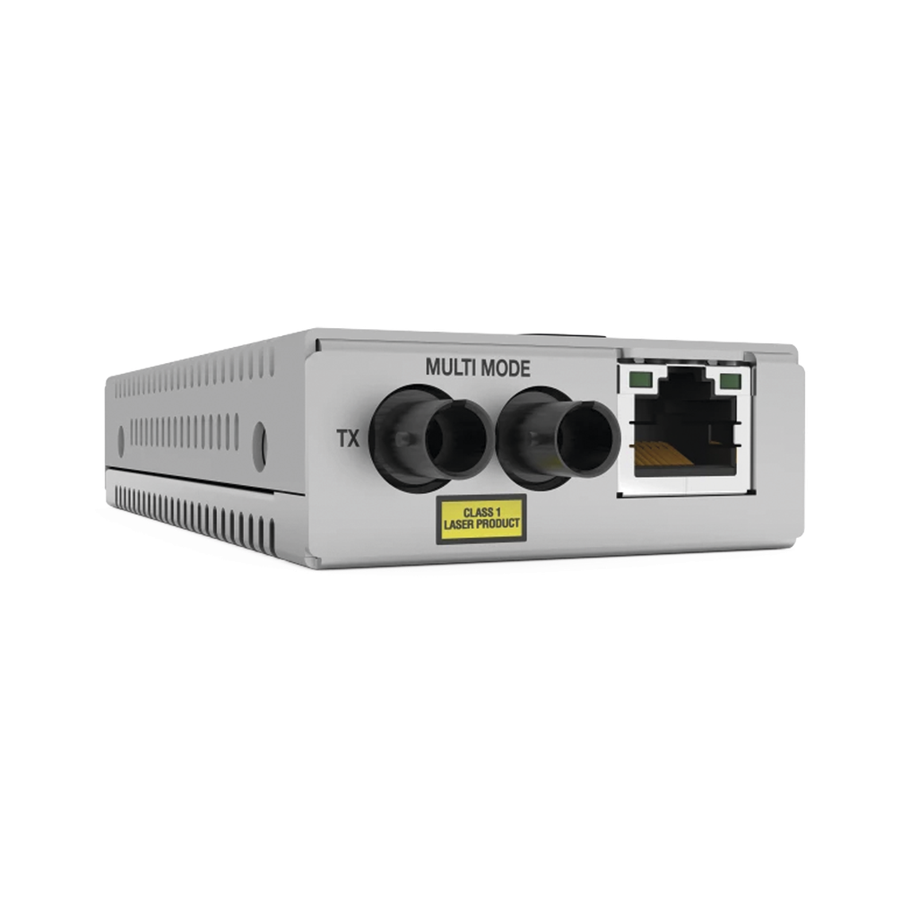 [AT-MMC200LX/ST-TAA-60] Convertidor de medios Fast Ethernet a fibra óptica, conector ST, monomodo (SMF), versión TAA (Trade Agreement Act)