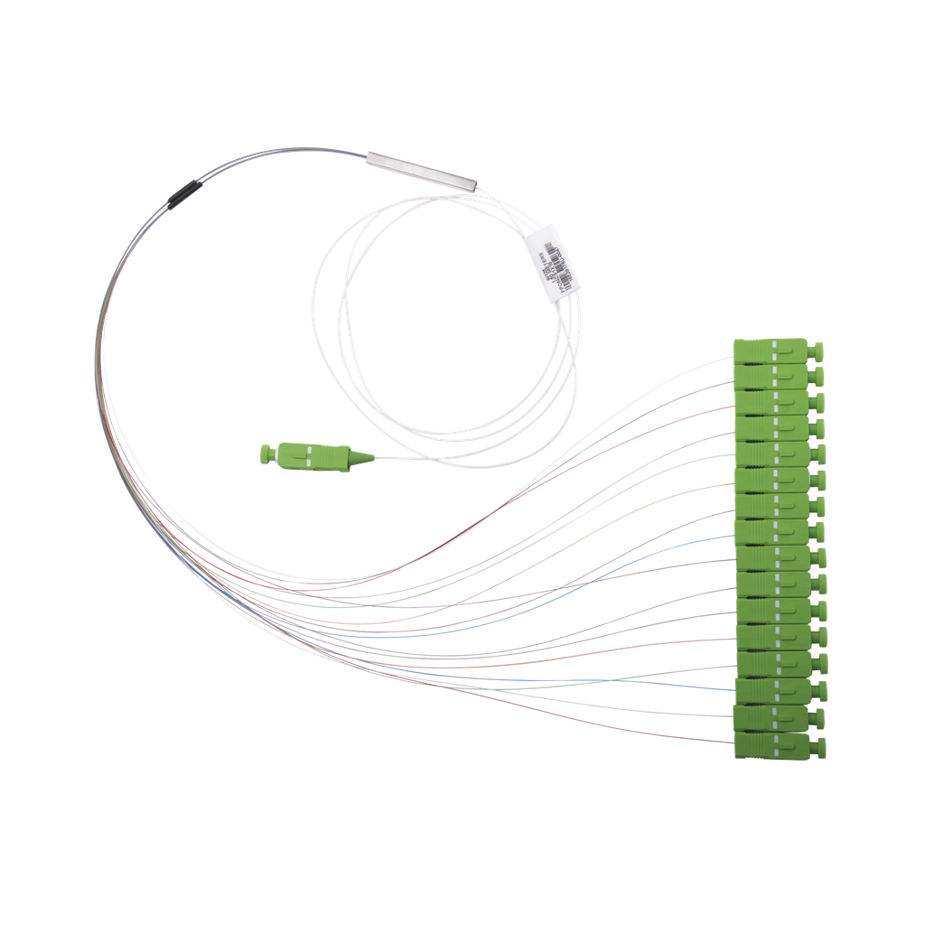 Divisor Óptico (Splitter) Tipo PLC, de 1x16, Con Conector de Entrada SC/APC y Conectores de Salida SC/APC