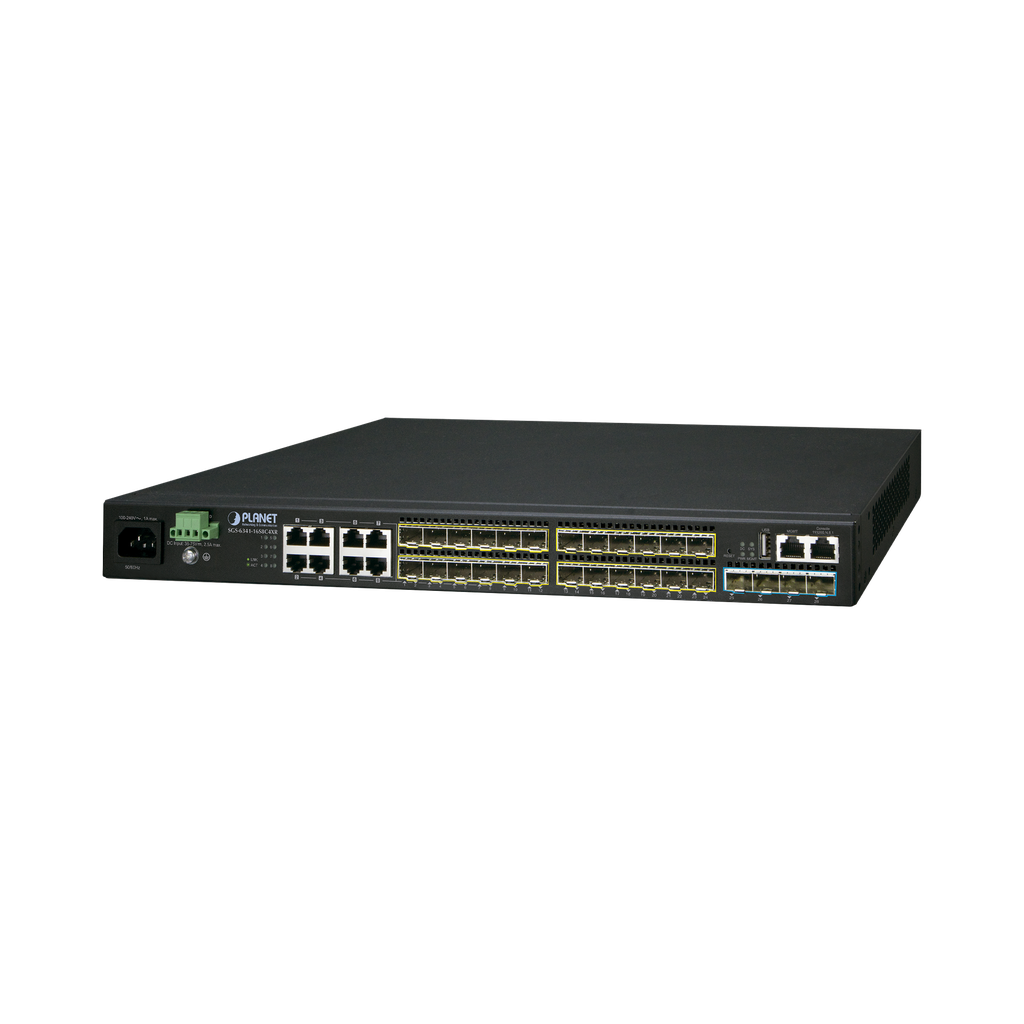 [SGS-6341-16S8C4XR] Switch Administrable L3 16-Puertos 100/1000X SFP, 8-Puertos Gigabit TP/SFP, 4-Puertos 10G SFP+ Stackable