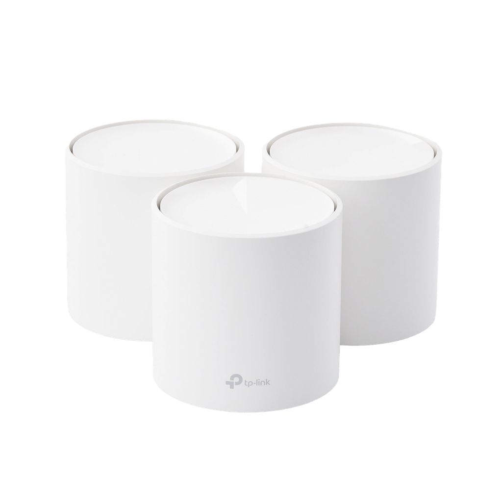 [DECOX20-3PACK] Kit 3 Routers Inalámbricos MESH Interior para Hogar / Doble Banda Wi-Fi 6 AX1800 Mbps / 2 Puerto Gigabit WAN/LAN / 2 Antenas Internas / Administración Mediante la App Deco (iOS, Android) / Protección HomeShield
