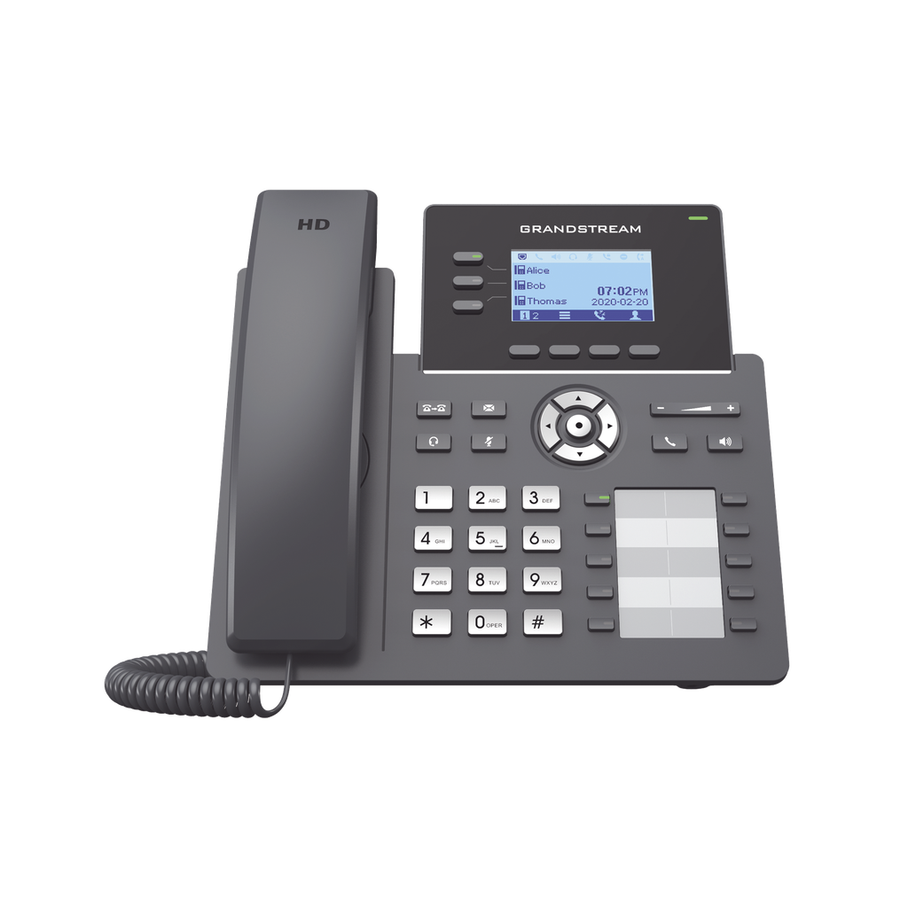 [GRP2604P] Teléfono IP Grado Operador, 3 líneas SIP con 6 cuentas, 10 botones BLF, puertos Gigabit PoE, codec Opus, IPV4/IPV6 con gestión en la nube GDMS