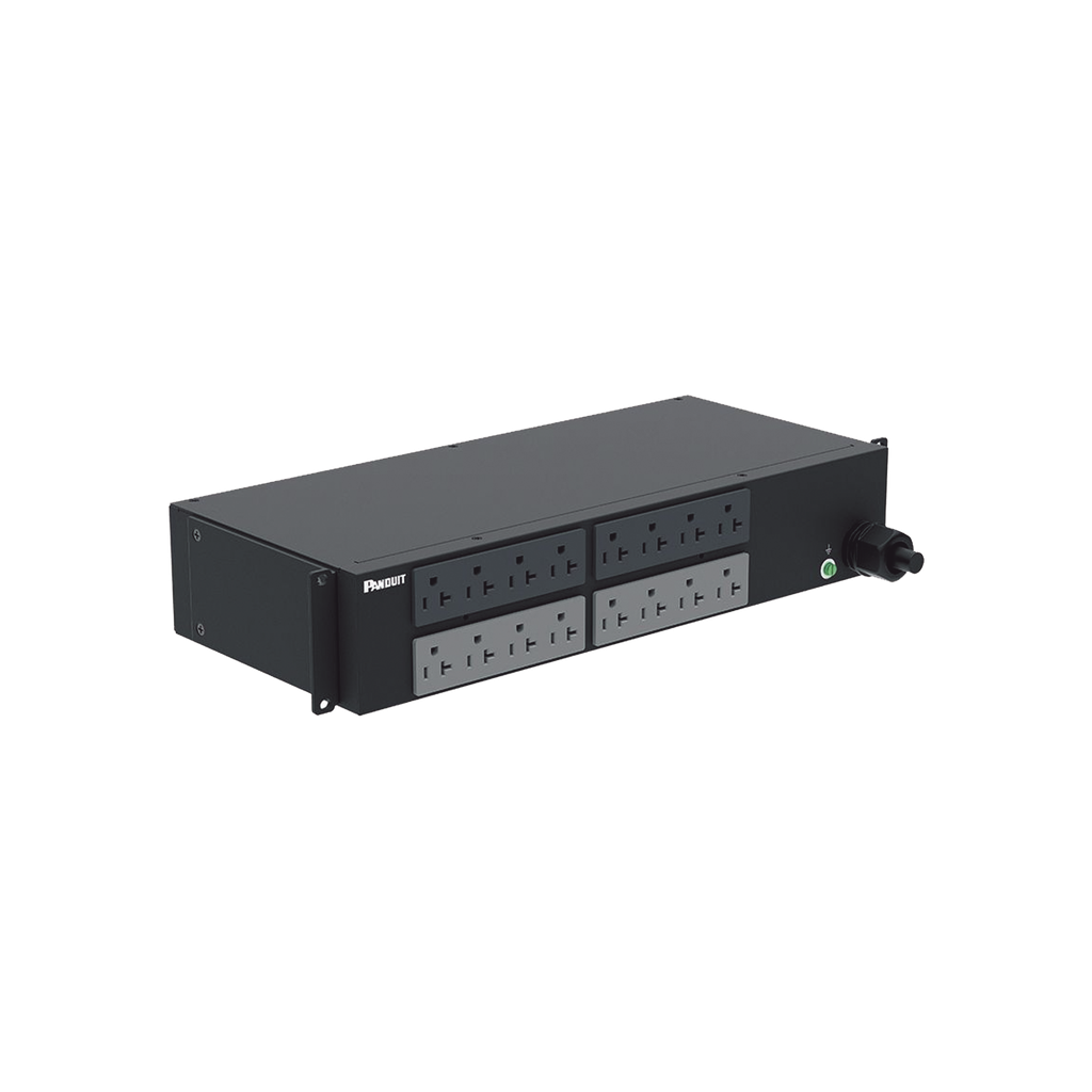 PDU Básico para Distribución de Energía, Enchufe de Entrada NEMA L5-30P, Con 16 Contactos NEMA 5-20R, Instalación Horizontal de 19in, 2 UR, 30 Amp, 120 Vca