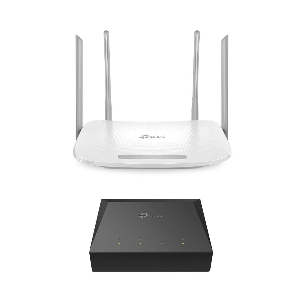 [KITONU-EC220G5] Kit de ONU Gigabit XZ000G3 con Router Router Inalámbrico ISP doble banda AC, Hasta 1167 Mbps, 4 antenas externas omnidireccional, Puertos Gigabit