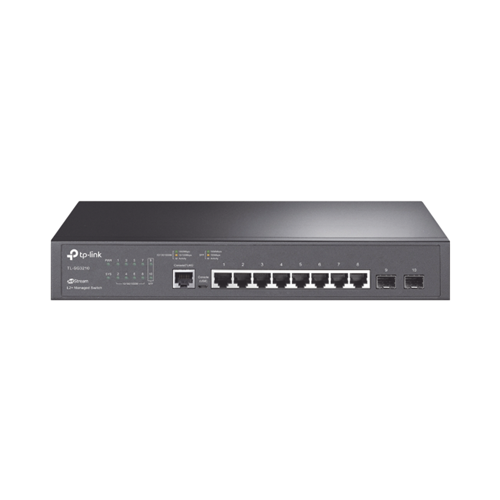 Switch JetStream SDN Administrable 8 puertos 10/100/1000 Mbps + 2 puertos SFP, administración centralizada OMADA SDN