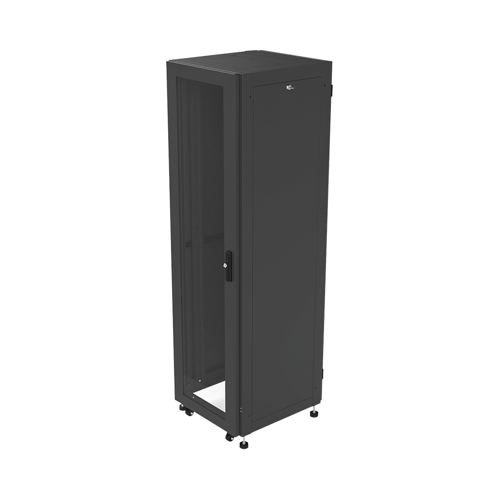 Gabinete para Telecomunicaciones Rack Estándar de 19, 42UR, 600 mm Ancho x 600 mm Profundidad. Fabricado en Acero, Se envía el Gabinete Armado.
