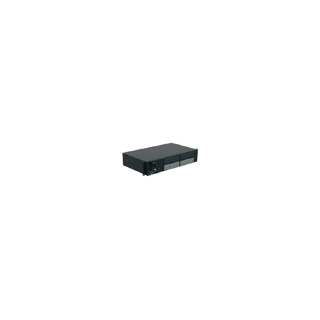 [P16D12M] PDU Monitoreable (MI) para Distribución de Energía, Enchufe de Entrada NEMA L5-30P, Con 16 Salidas 5-20R, Horizontal 19 in, 120 Vca, 30 Amp, 2 UR