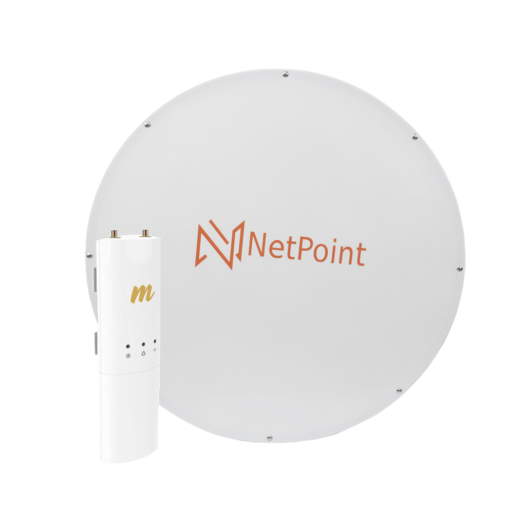 [C5CNPX2KIT] Kit de radio C5C con Antena NPX2GEN3 de 34 dBi, Frecuencia (4.9-6.2 GHz), ideal para distancia de hasta 50 km, jumpers, PoE y cable de alimentación Incluidos